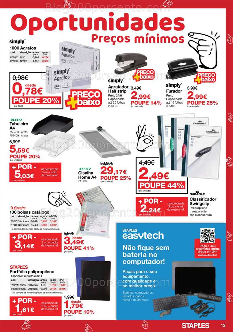 Antevisão Folheto STAPLES Promoções de 9 a 23 outubro