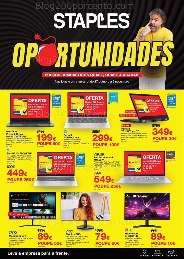 Antevisão Folheto STAPLES Promoções de 27 outubro a 2 novembro
