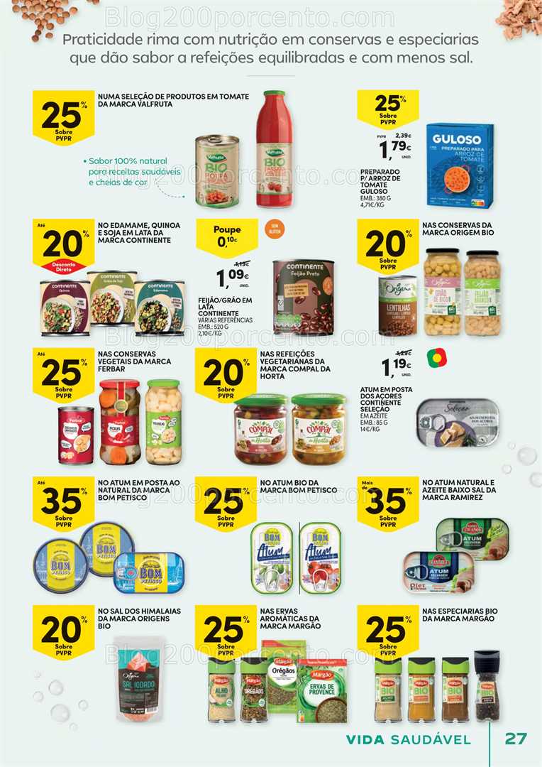 Antevisão Folheto CONTINENTE Vida Saudável Promoções de 21 outubro a 2 novembro