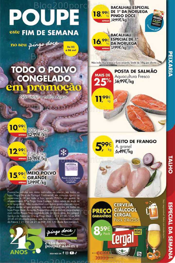 Antevisão Folheto PINGO DOCE Promoções Fim de Semana - 3 a 6 outubro