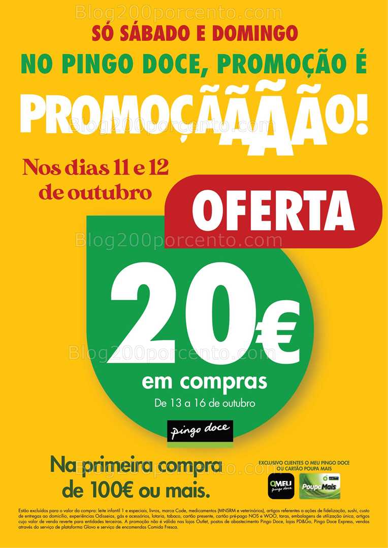 Antevisão Folheto PINGO DOCE Promoções Fim de Semana - só 11 e 12 outubro