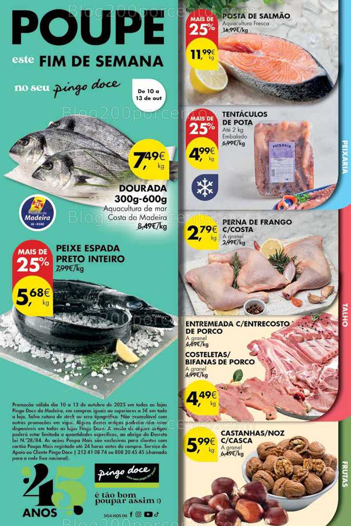 Antevisão Folheto PINGO DOCE Madeira Promoções de 10 a 13 outubro