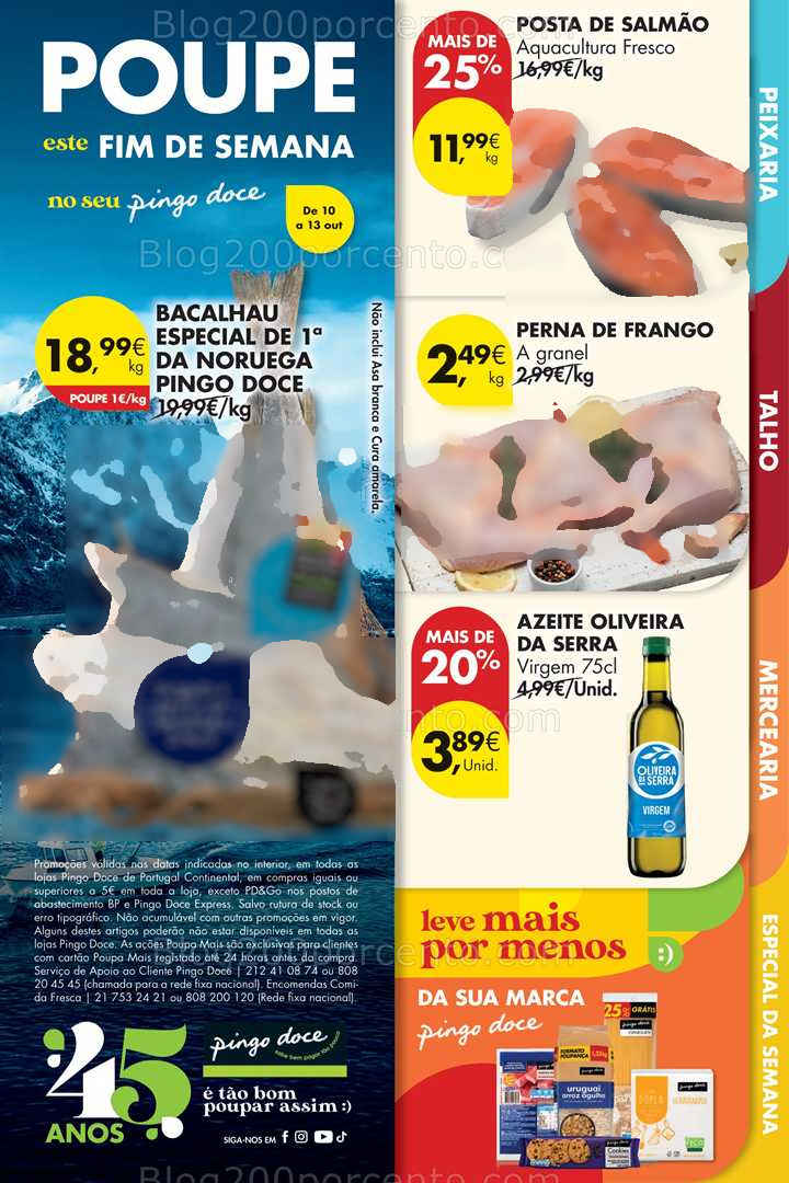Antevisão Folheto PINGO DOCE Promoções Fim de Semana - 10 a 13 outubro