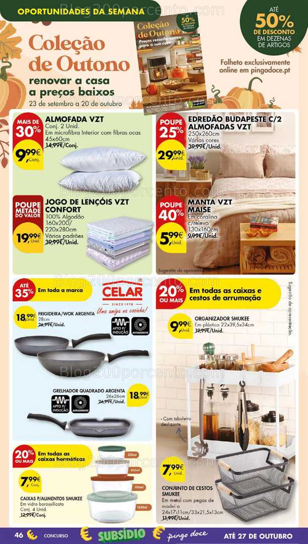 Antevisão Folheto PINGO DOCE Bazar Grandes Promoções de 14 a 20 outubro