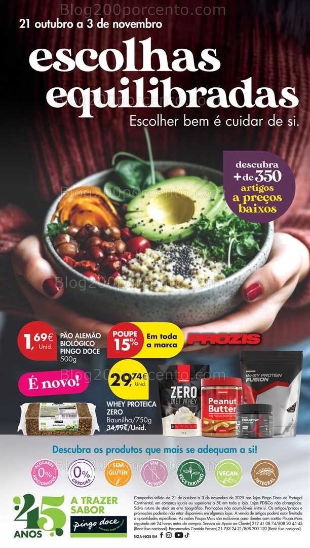 Antevisão Folheto PINGO DOCE Escolhas Equilibradas Promoções de 21 outubro a 3 novembro