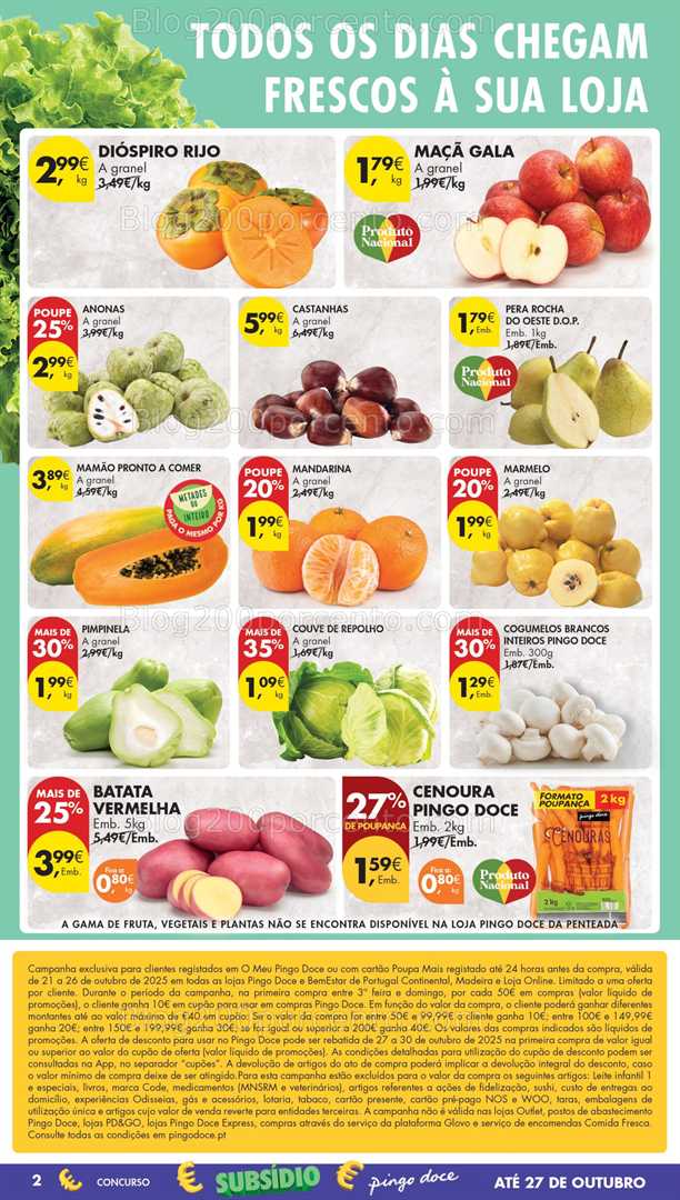 Antevisão Folheto PINGO DOCE Madeira Promoções de 21 a 27 outubro