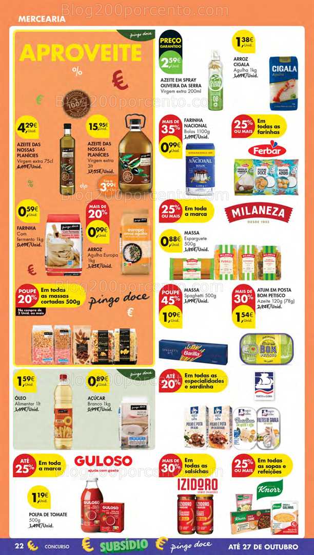 Antevisão Folheto PINGO DOCE Lojas Pequenas Promoções de 21 a 27 outubro
