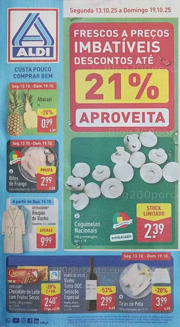 Antevisão Folheto ALDI Promoções de 13 a 19 outubro