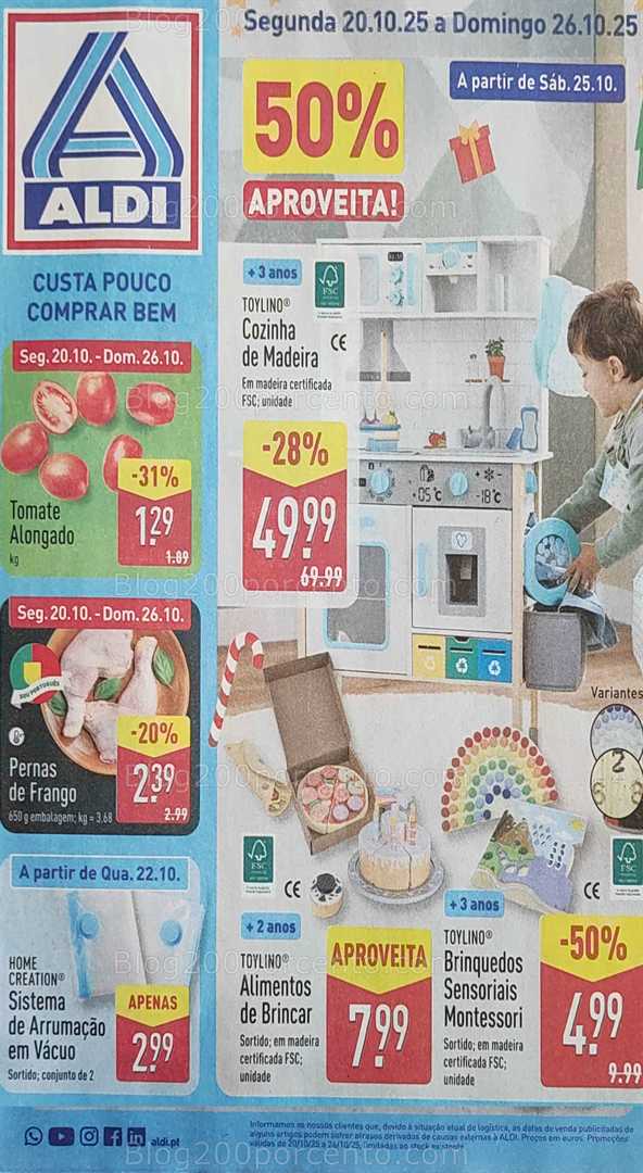 Antevisão Folheto ALDI Promoções de 20 a 26 outubro
