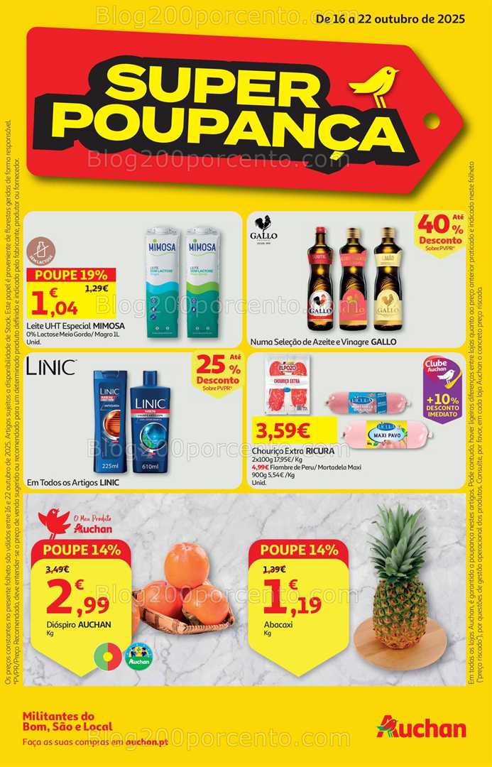 Antevisão Folheto AUCHAN Super Poupança Promoções de 16 a 22 outubro