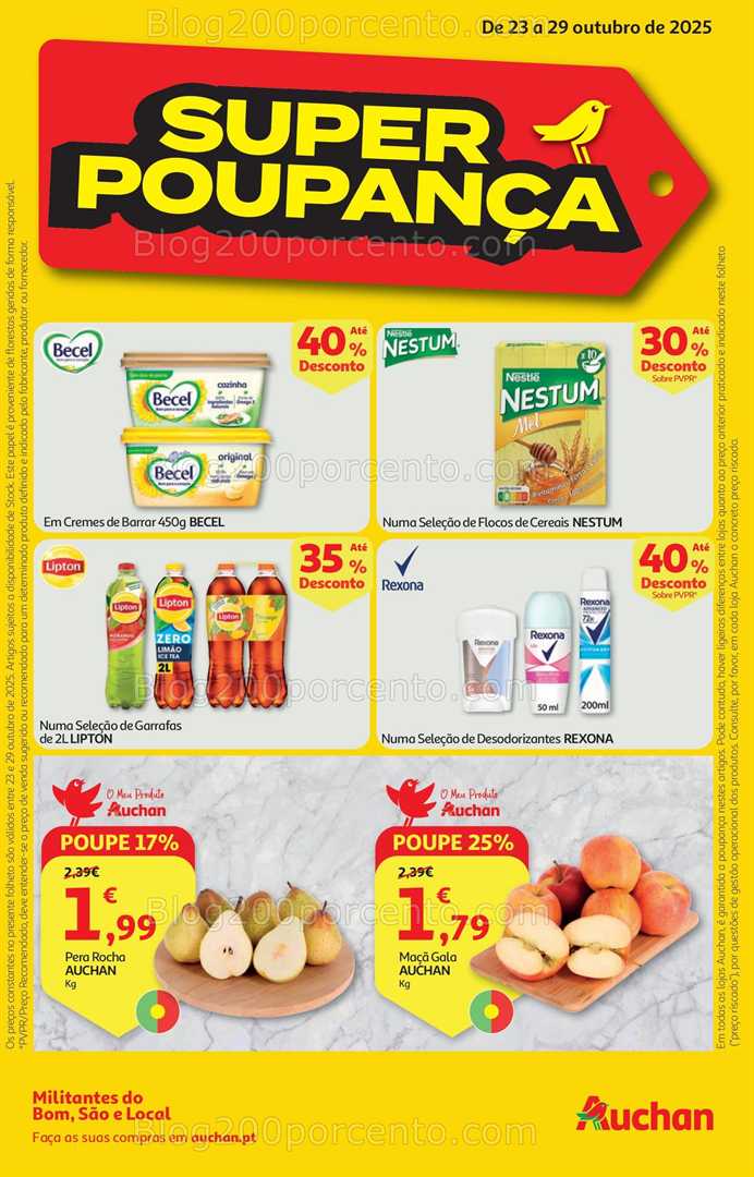Antevisão Folheto AUCHAN Super Poupança Promoções de 23 a 29 outubro