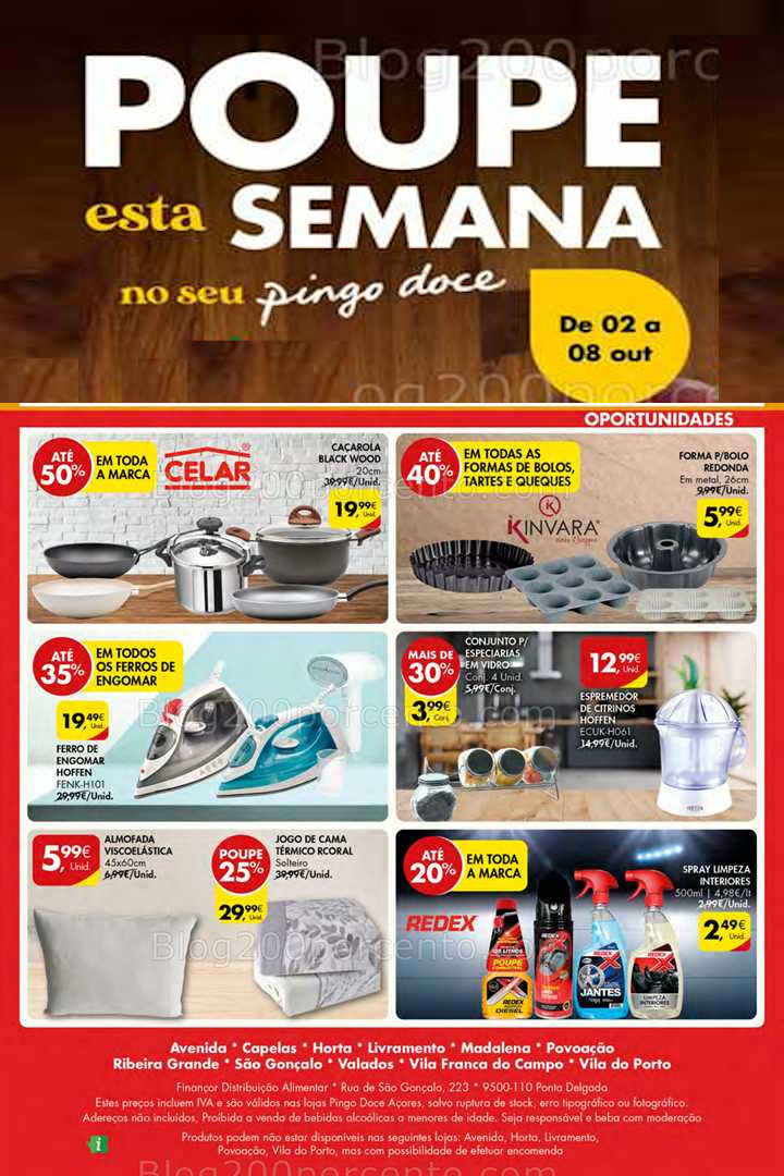 Antevisão Folheto PINGO DOCE Bazar Açores Promoções de 2 a 8 outubro
