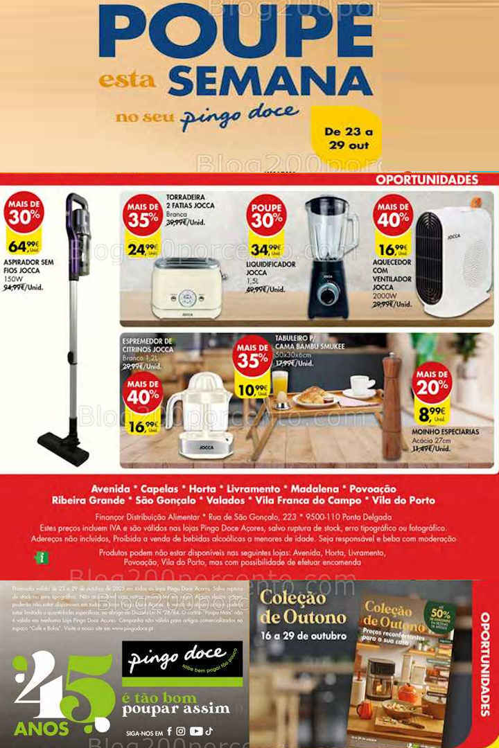 Antevisão Folheto PINGO DOCE Bazar Açores Promoções de 23 a 29 outubro