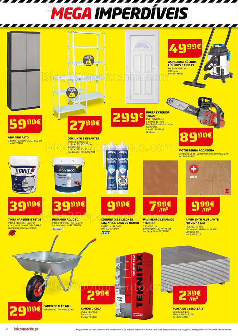Antevisão Folheto BRICOMARCHÉ Mega Imperdíveis Promoções de 23 outubro a 9 novembro