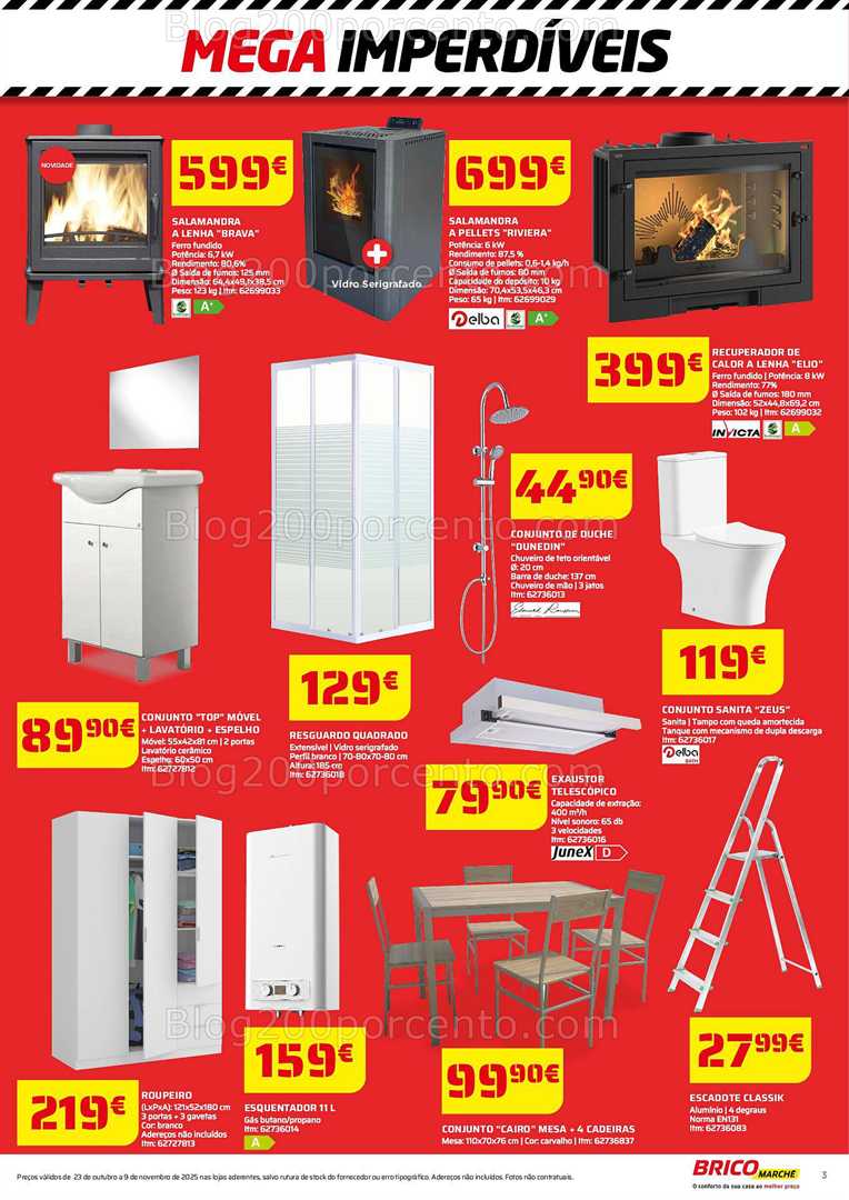 Antevisão Folheto BRICOMARCHÉ Mega Imperdíveis Promoções de 23 outubro a 9 novembro