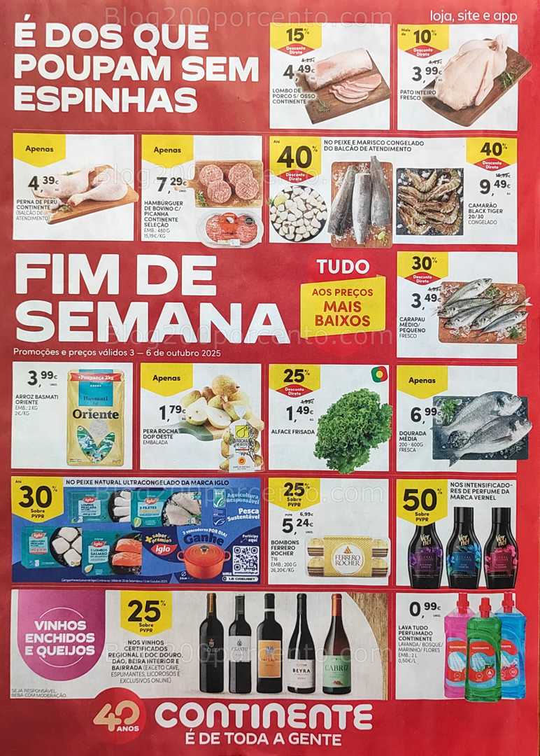Antevisão Folheto CONTINENTE Promoções Fim de Semana - 3 a 6 outubro