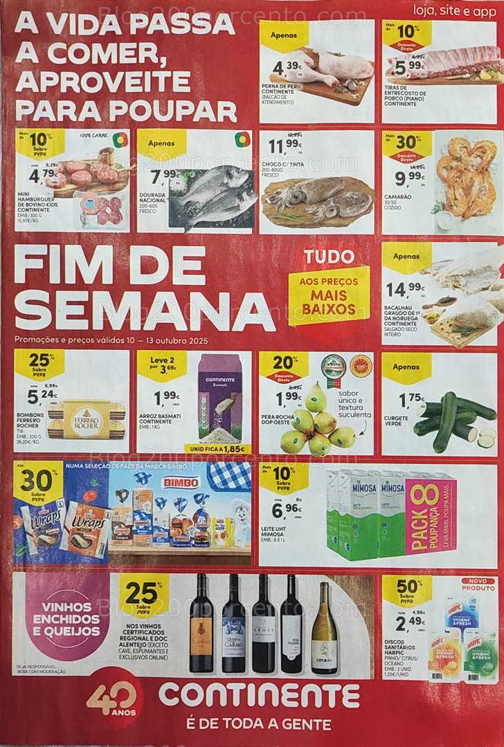 Antevisão Folheto CONTINENTE Promoções Fim de Semana - 10 a 13 outubro