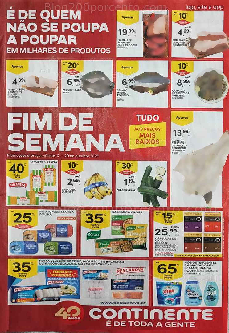 Antevisão Folheto CONTINENTE Promoções Fim de Semana - 17 a 20 outubro