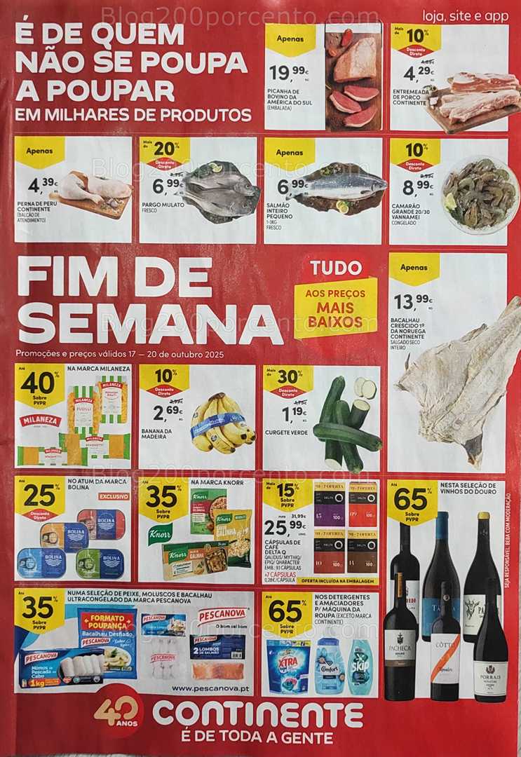 Antevisão Folheto CONTINENTE Promoções Fim de Semana - 17 a 20 outubro