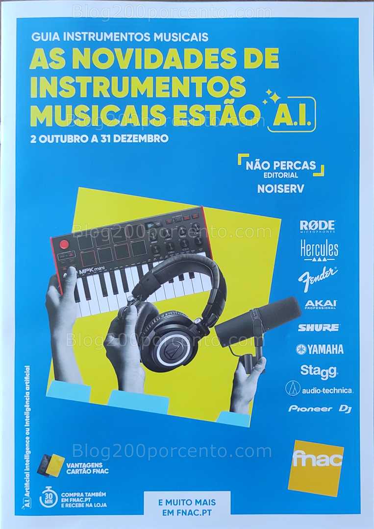Antevisão Folheto FNAC Especial Instrumentos Musicais Promoções até 31 dezembro