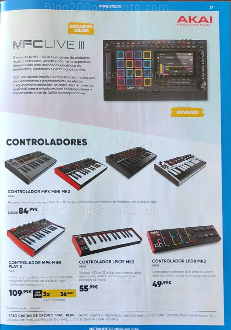 Antevisão Folheto FNAC Especial Instrumentos Musicais Promoções até 31 dezembro