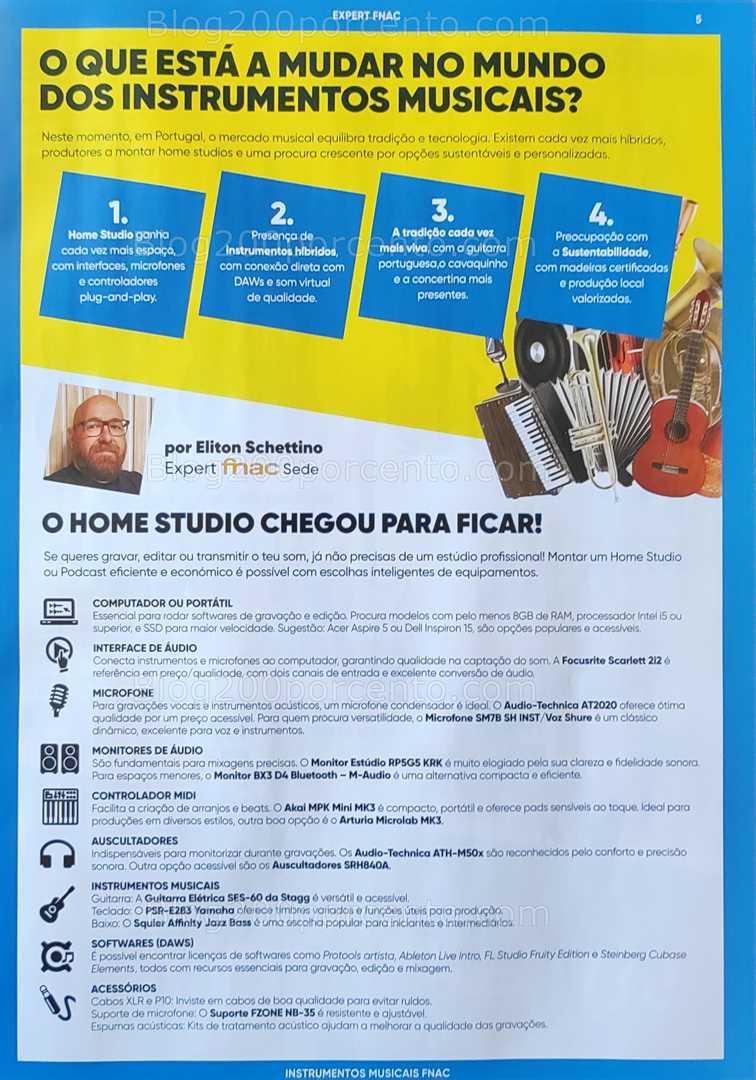 Antevisão Folheto FNAC Especial Instrumentos Musicais Promoções até 31 dezembro