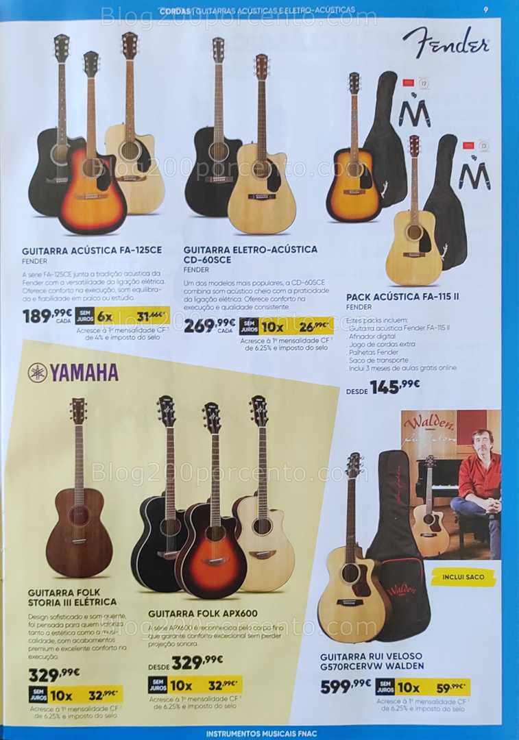 Antevisão Folheto FNAC Especial Instrumentos Musicais Promoções até 31 dezembro
