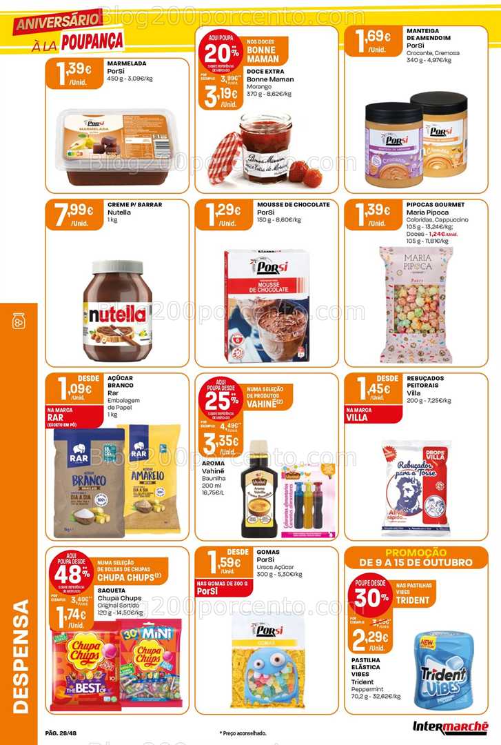 Antevisão Folheto INTERMARCHÉ Super Promoções de 9 a 15 outubro