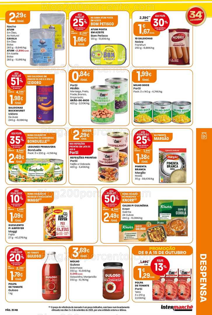 Antevisão Folheto INTERMARCHÉ Super Promoções de 9 a 15 outubro