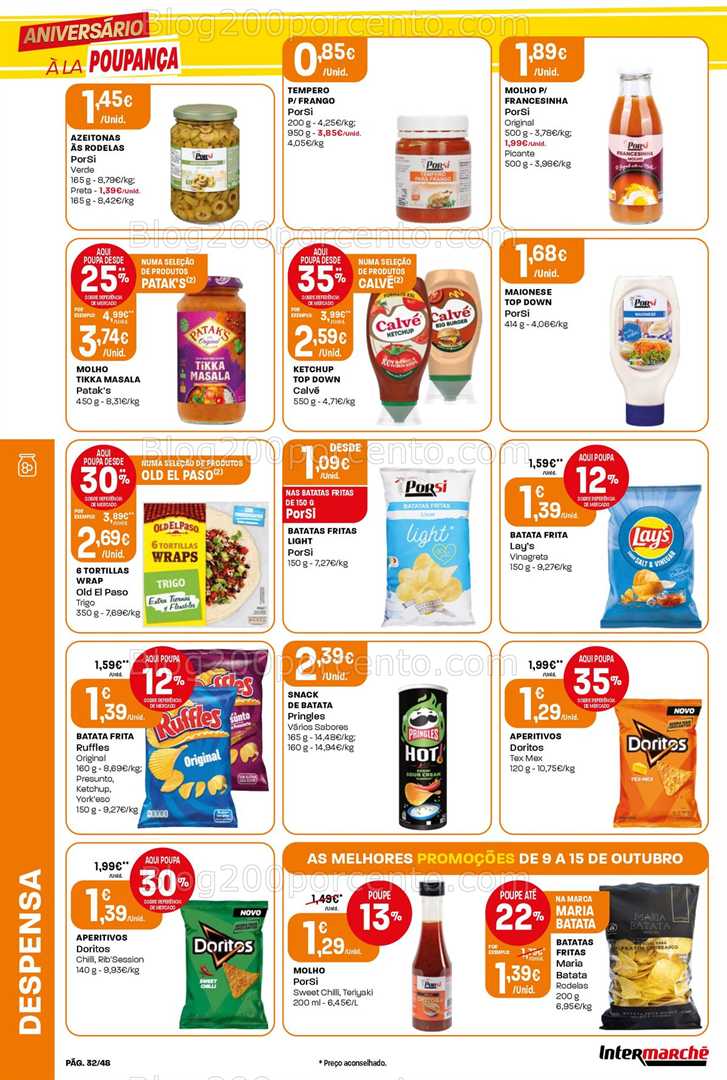 Antevisão Folheto INTERMARCHÉ Super Promoções de 9 a 15 outubro