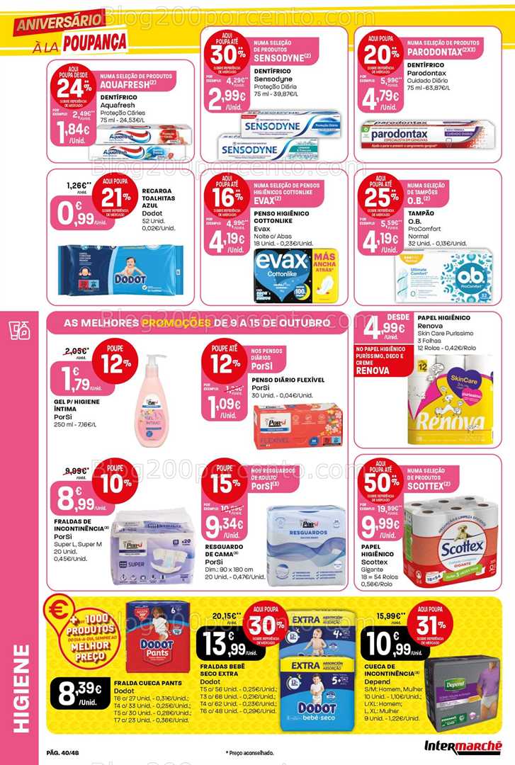 Antevisão Folheto INTERMARCHÉ Super Promoções de 9 a 15 outubro
