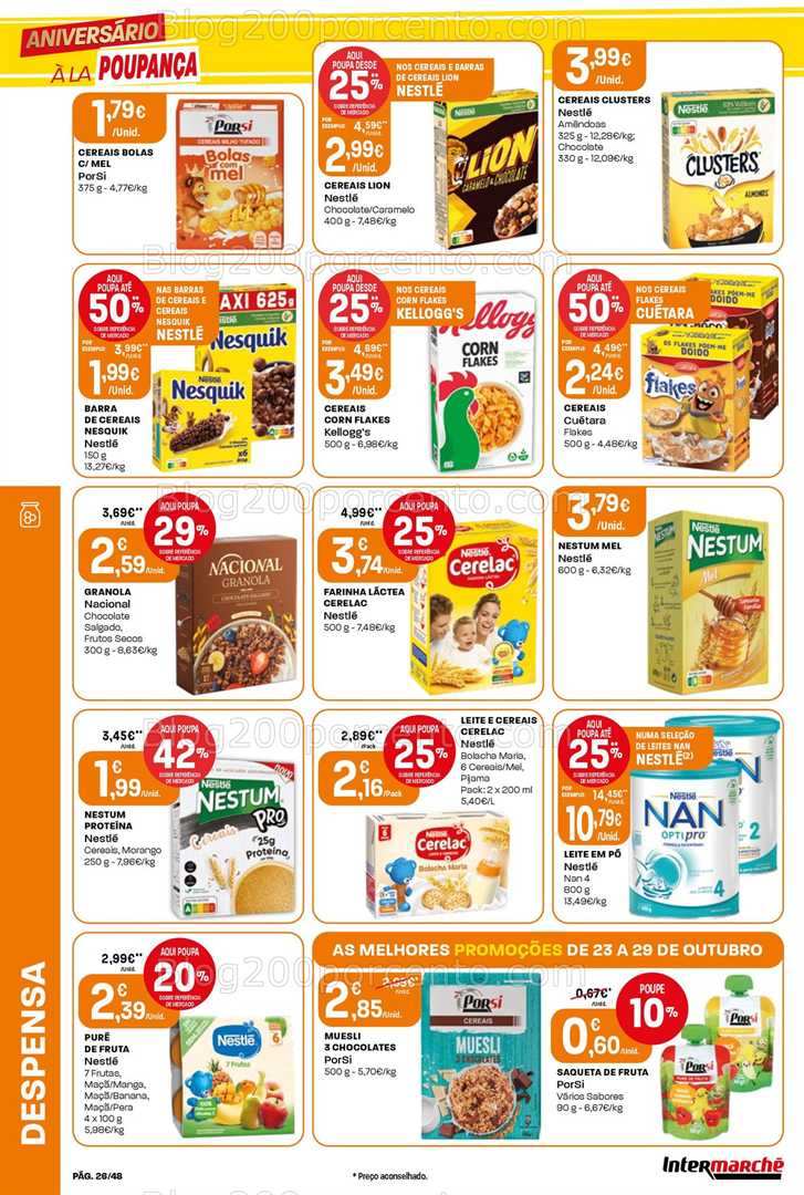 Antevisão Folheto INTERMARCHÉ Super Promoções de 23 a 29 outubro