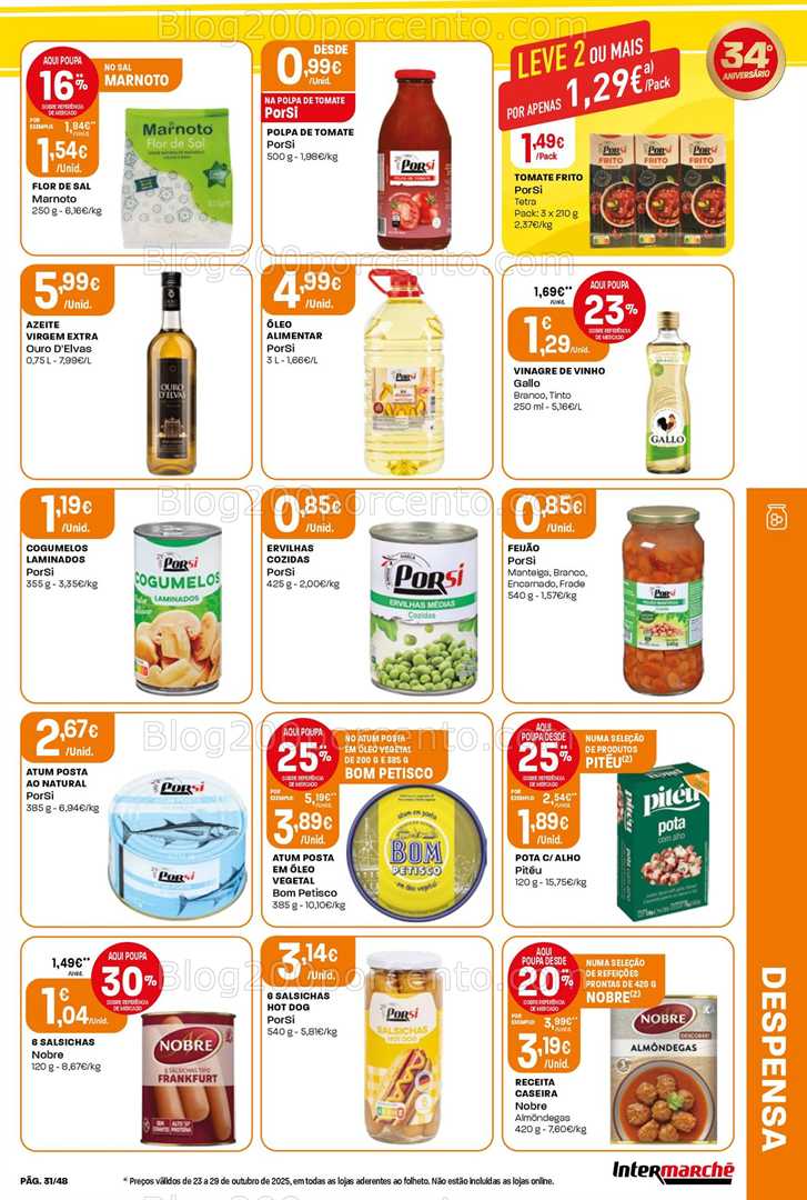 Antevisão Folheto INTERMARCHÉ Super Promoções de 23 a 29 outubro