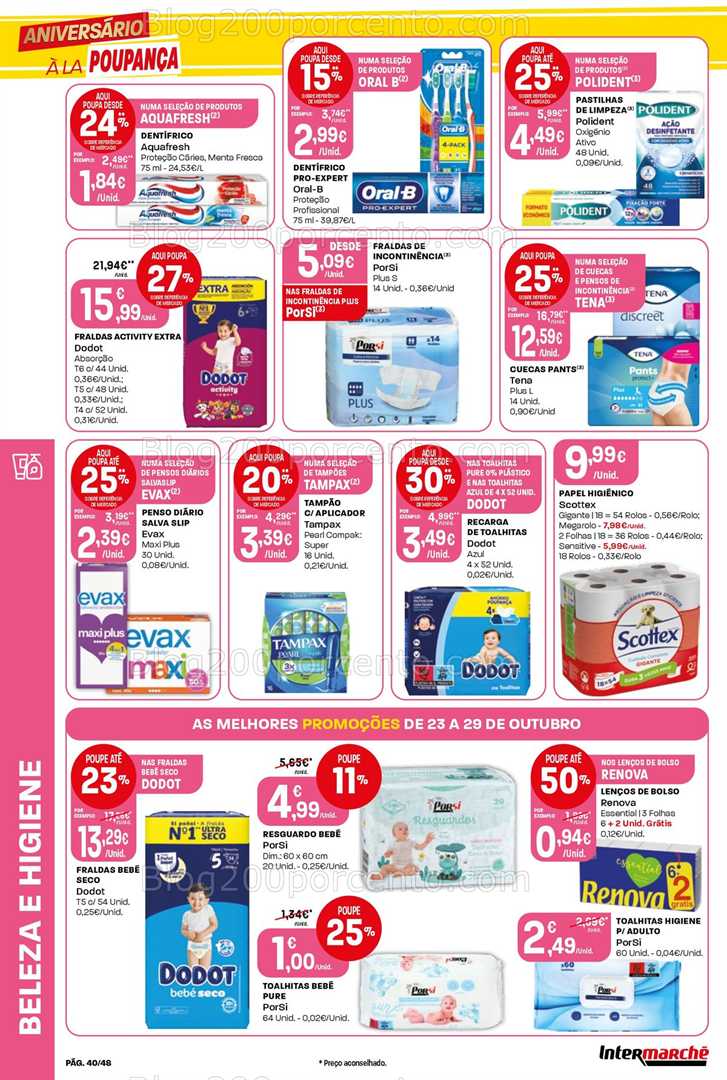 Antevisão Folheto INTERMARCHÉ Super Promoções de 23 a 29 outubro