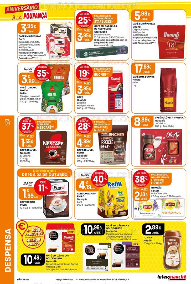 Antevisão Folheto INTERMARCHÉ Super Promoções de 16 a 22 outubro