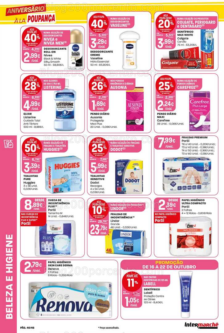 Antevisão Folheto INTERMARCHÉ Super Promoções de 16 a 22 outubro