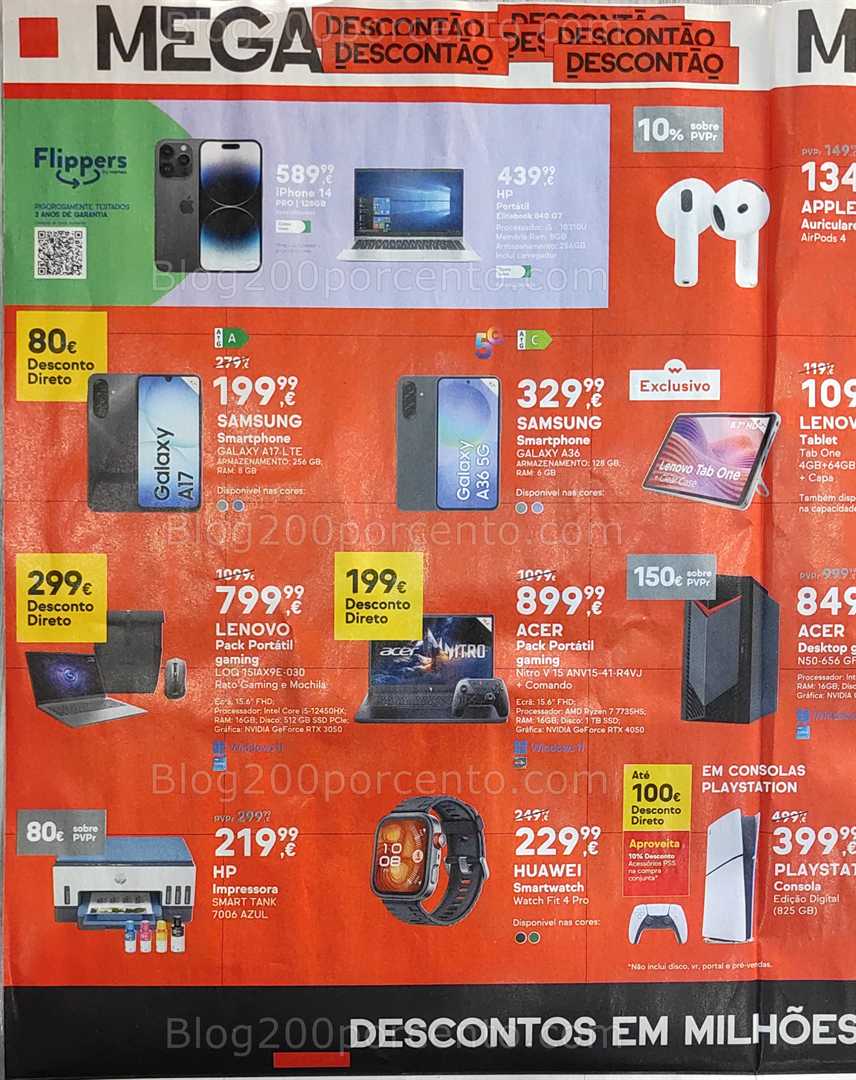 Antevisão Folheto WORTEN Mega Descontão Promoções de 1 a 5 outubro