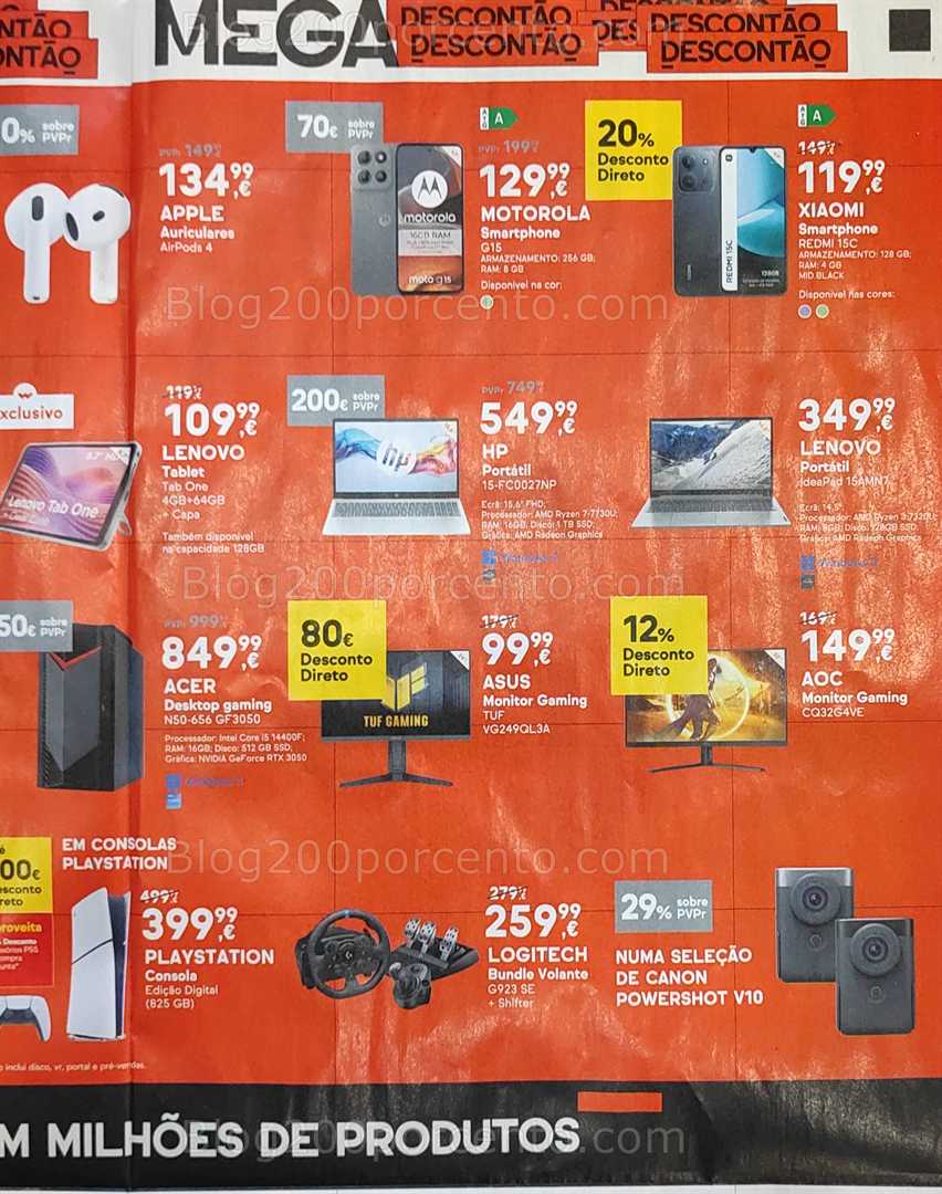 Antevisão Folheto WORTEN Mega Descontão Promoções de 1 a 5 outubro
