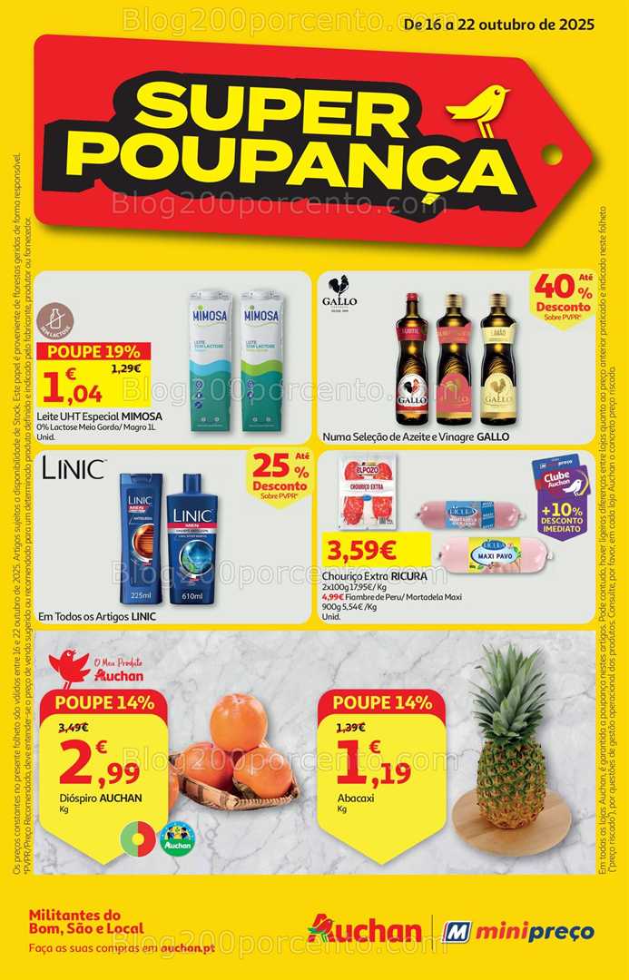 Antevisão Folheto AUCHAN - MINIPREÇO Promoções de 16 a 22 outubro