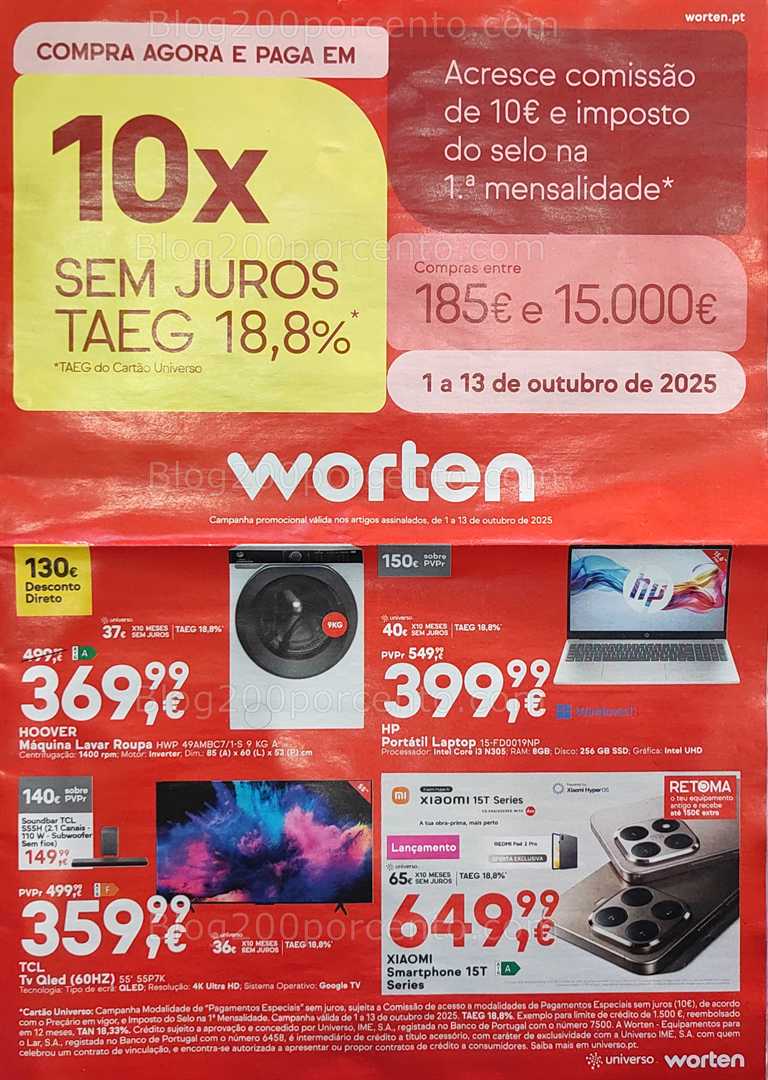 Antevisão Folheto WORTEN Promoções de 1 a 13 outubro