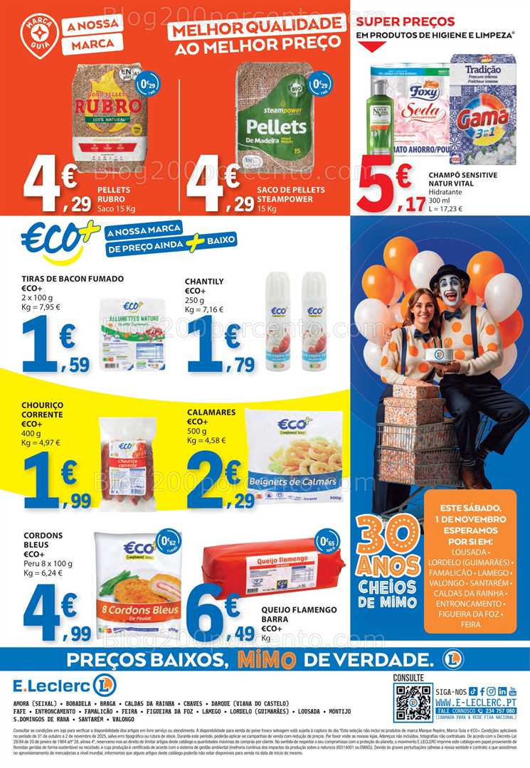 Antevisão Folheto E-LECLERC Promoções Fim de Semana - 30 outubro a 2 novembro