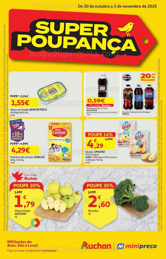 Antevisão Folheto AUCHAN - MINIPREÇO Promoções de 30 outubro a 5 novembro