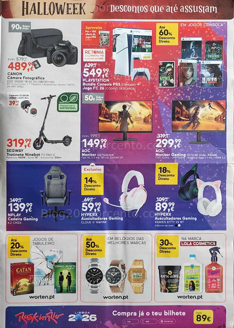 Antevisão Folheto WORTEN Halloweek Promoções de 28 outubro a 3 novembro