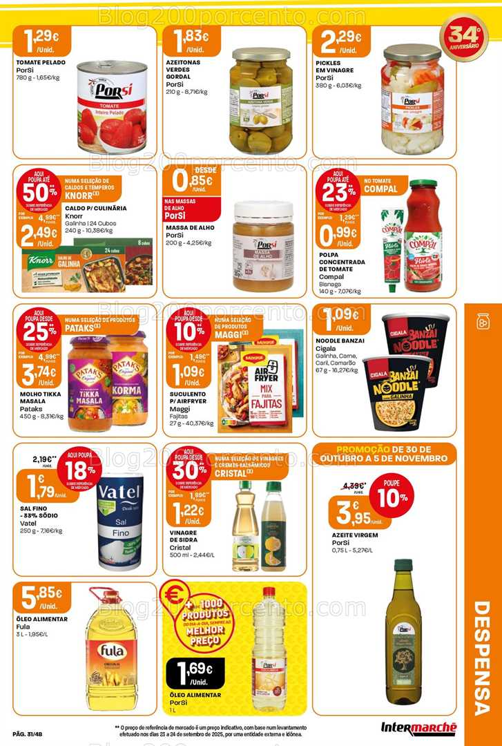 Antevisão Folheto INTERMARCHÉ Palmela Promoções de 30 outubro a 5 novembro