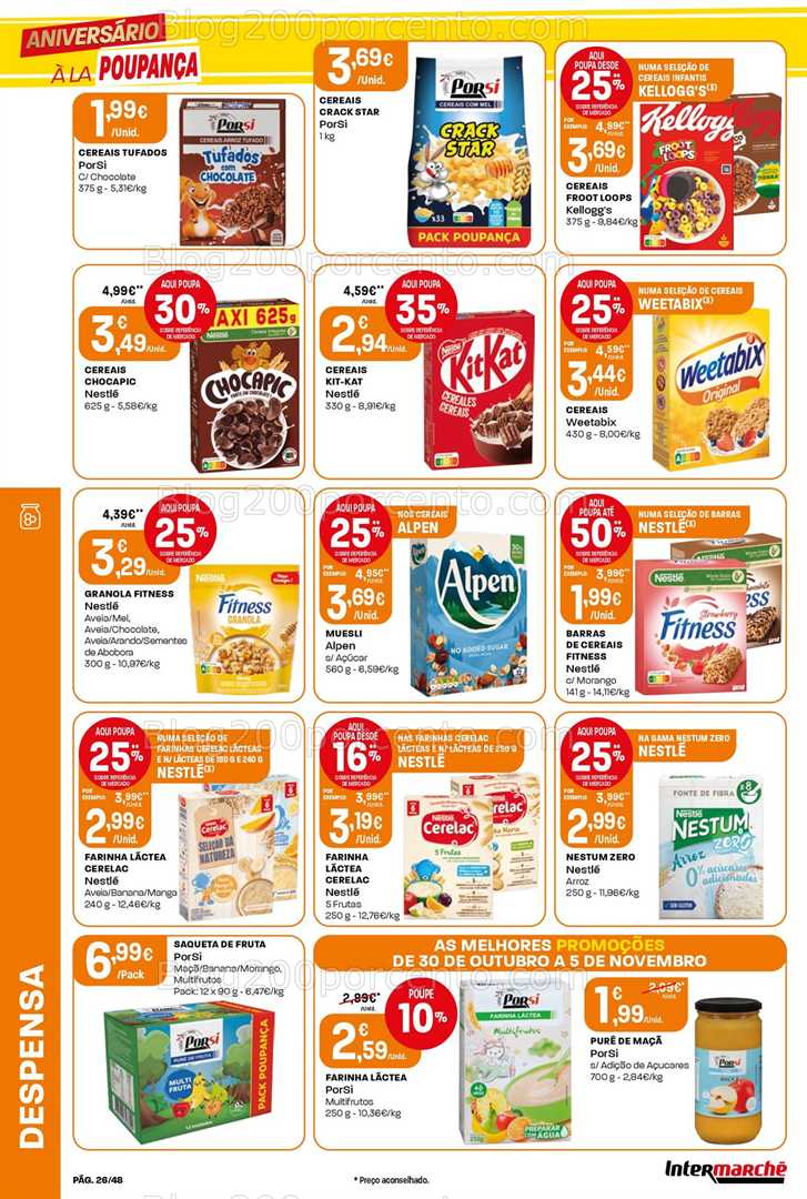 Antevisão Folheto INTERMARCHÉ Super Promoções de 30 outubro a 5 novembro