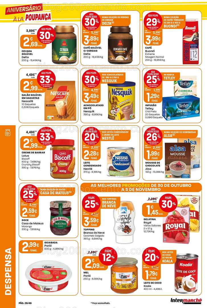 Antevisão Folheto INTERMARCHÉ Super Promoções de 30 outubro a 5 novembro