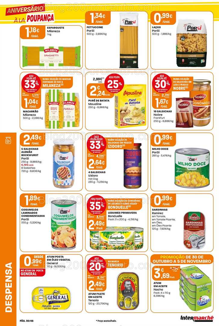 Antevisão Folheto INTERMARCHÉ Super Promoções de 30 outubro a 5 novembro
