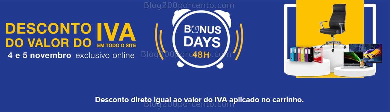 ALERTA - Oferta valor do Iva STAPLES apenas dias 4 e 5 novembro