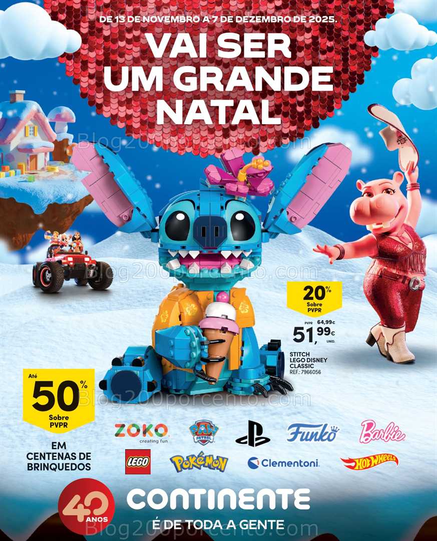 Antevisão Folheto CONTINENTE Catálogo de Brinquedos Natal Promoções de 13 novembro a 7 dezembro