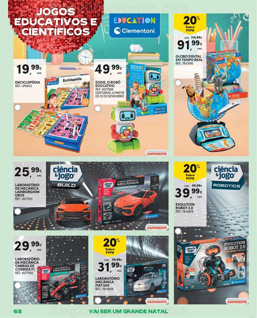 Antevisão Folheto CONTINENTE Catálogo de Brinquedos Natal Promoções de 13 novembro a 7 dezembro
